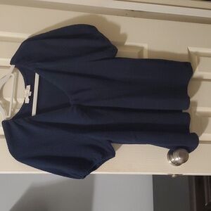 Navy Loft Bubble Sleeve Shirt